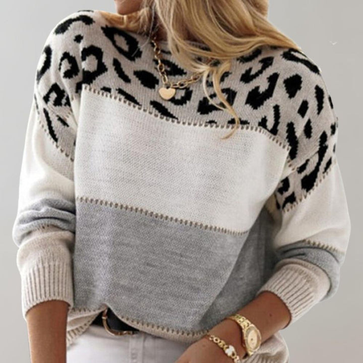 Trendiger und bequemer Leopardenmuster-Pullover