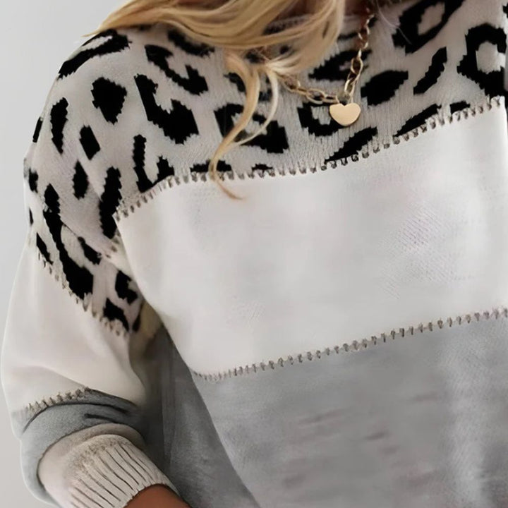Trendiger und bequemer Leopardenmuster-Pullover
