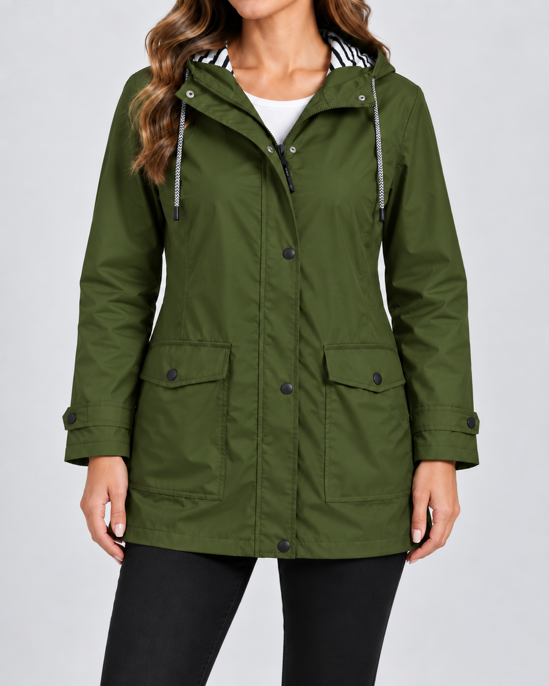 Wasserdichte Jacke mit Kapuze