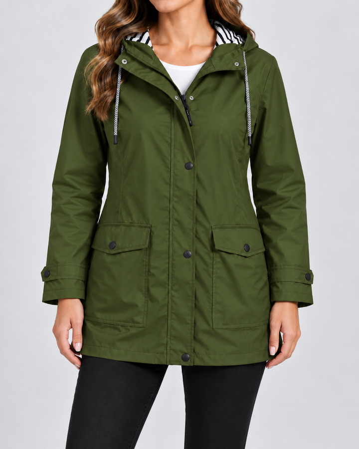 Wasserdichte Jacke mit Kapuze