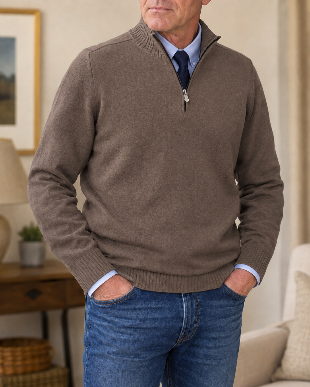 Klassischer 1/4-Zip Pullover