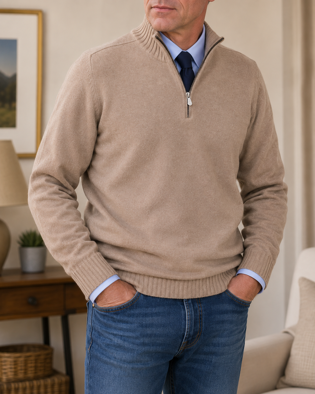 Klassischer 1/4-Zip Pullover