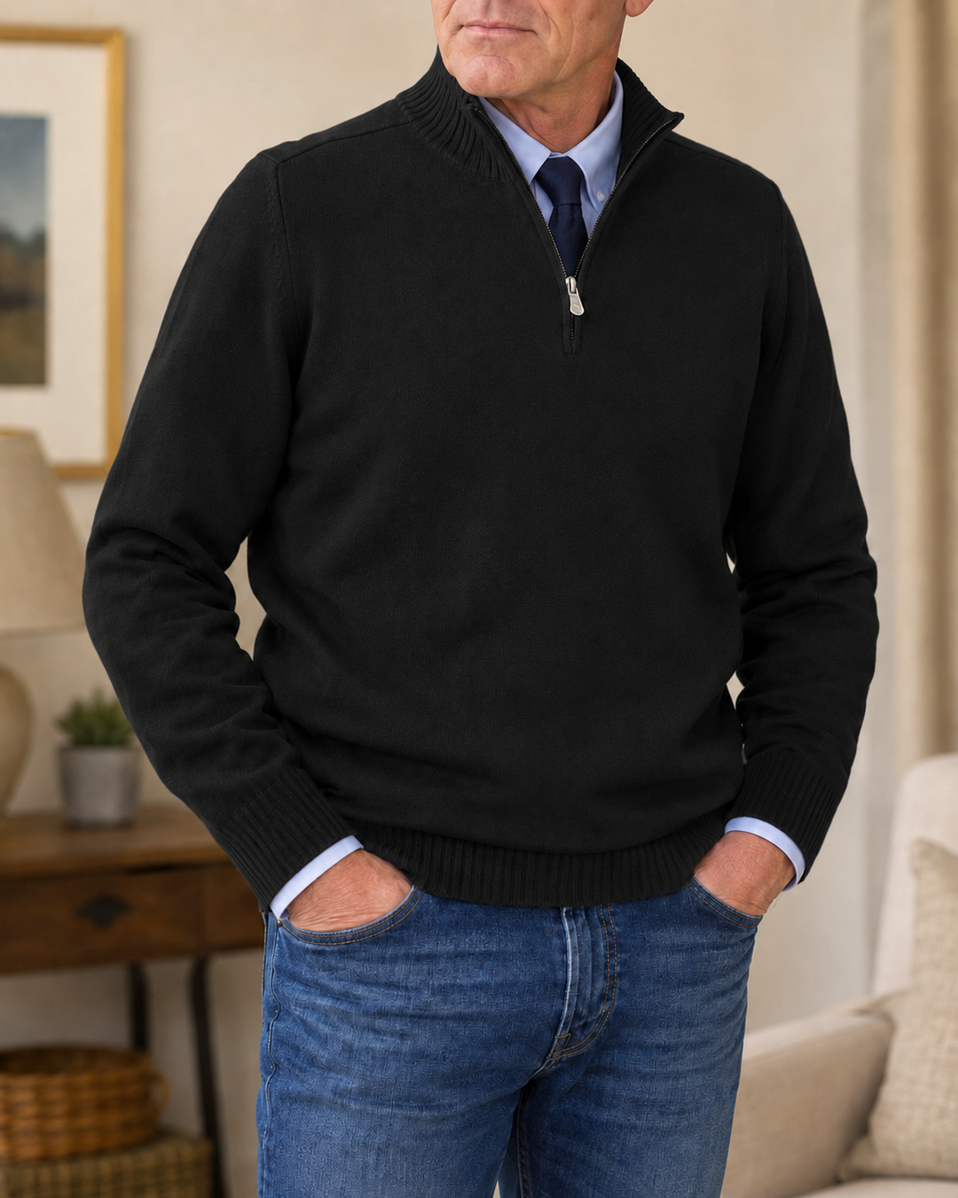Klassischer 1/4-Zip Pullover