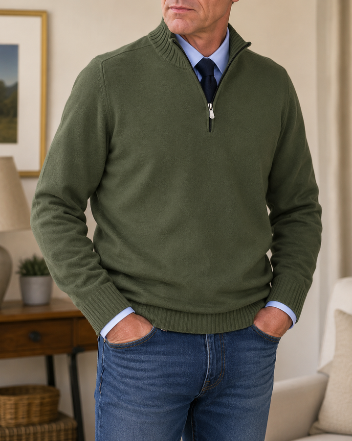 Klassischer 1/4-Zip Pullover