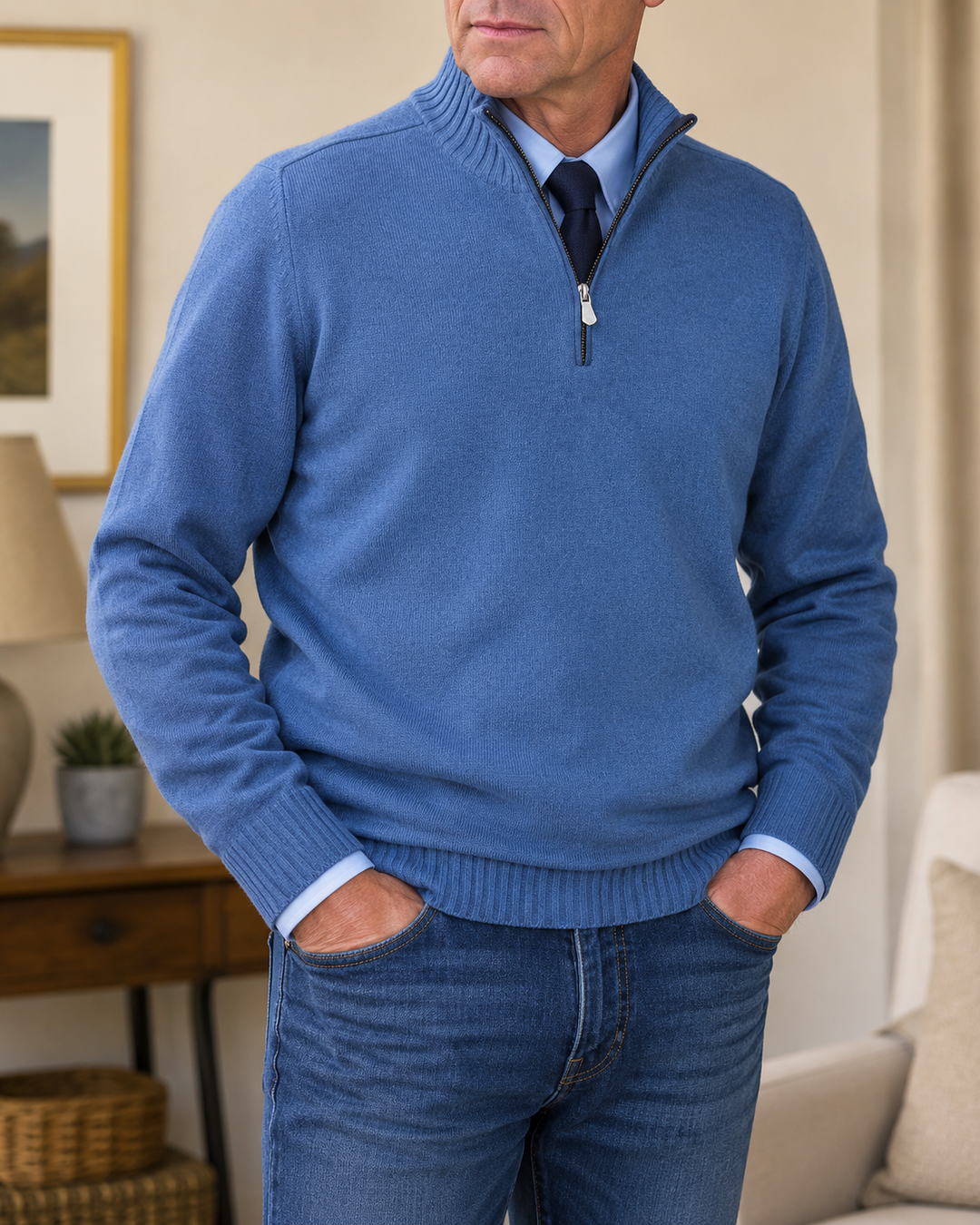 Klassischer 1/4-Zip Pullover