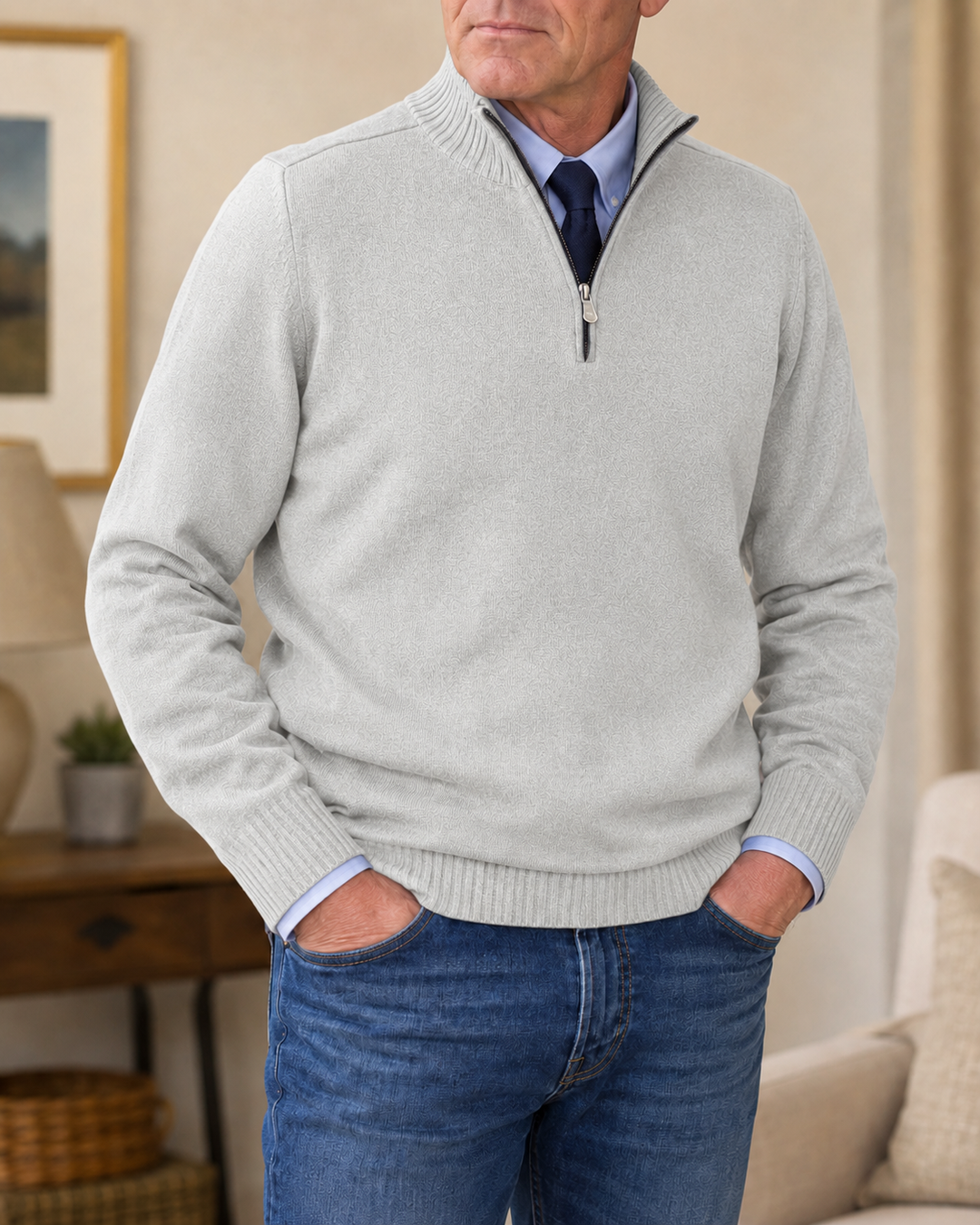 Klassischer 1/4-Zip Pullover