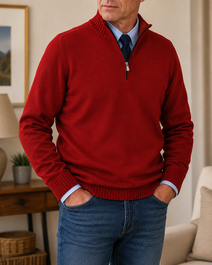 Klassischer 1/4-Zip Pullover