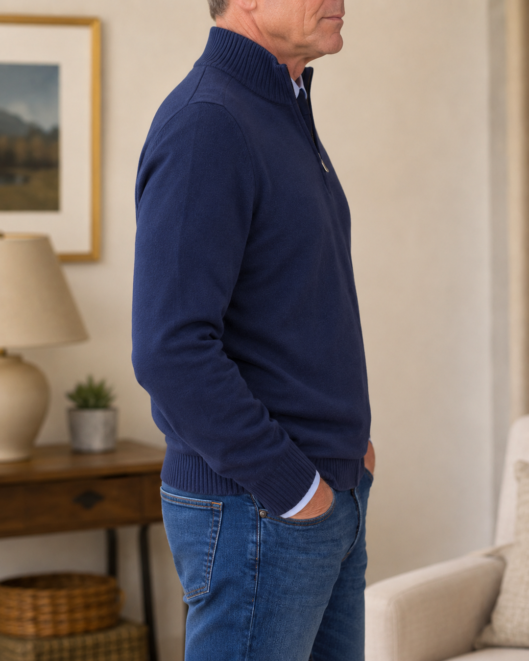 Klassischer 1/4-Zip Pullover