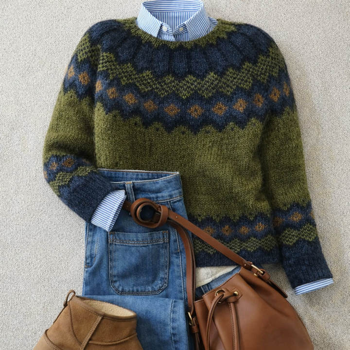 Klassischer Norweger-Strickpullover