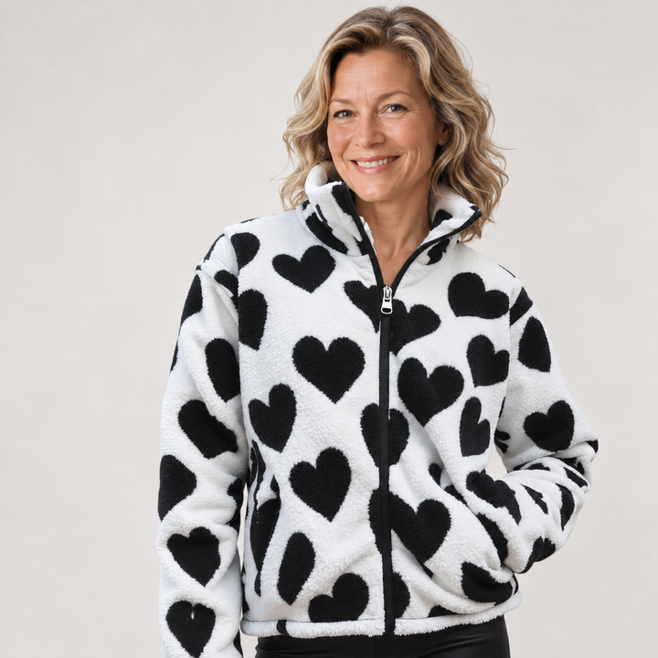 Wendbare Jacke mit Herzmuster