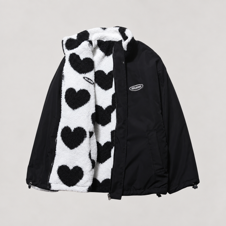 Wendbare Jacke mit Herzmuster