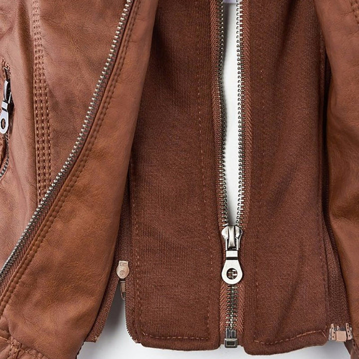 Robuste und elegante Lederjacke