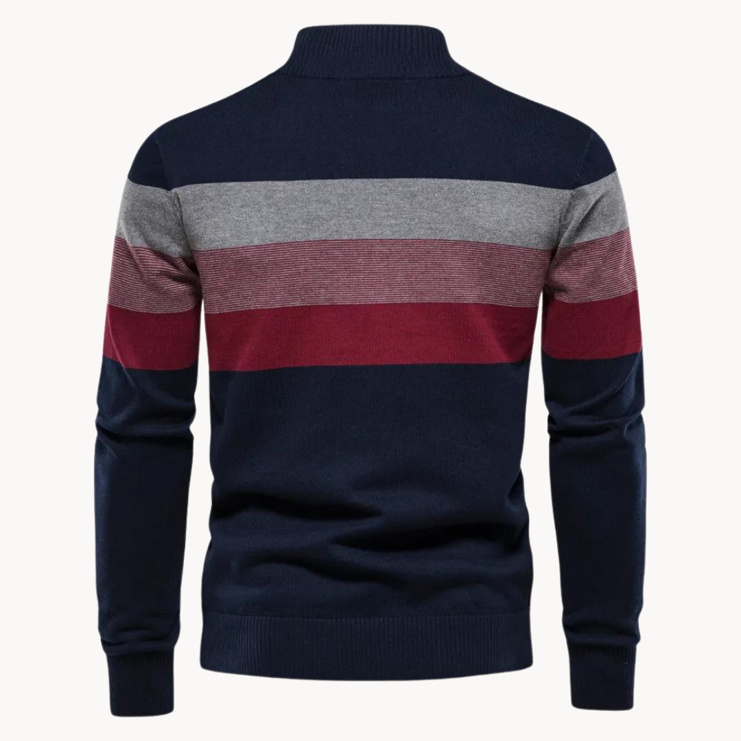 Eleganter Baumwollpullover mit Reißverschluss