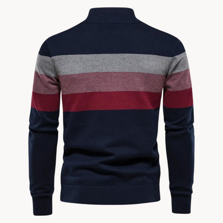 Eleganter Baumwollpullover mit Reißverschluss