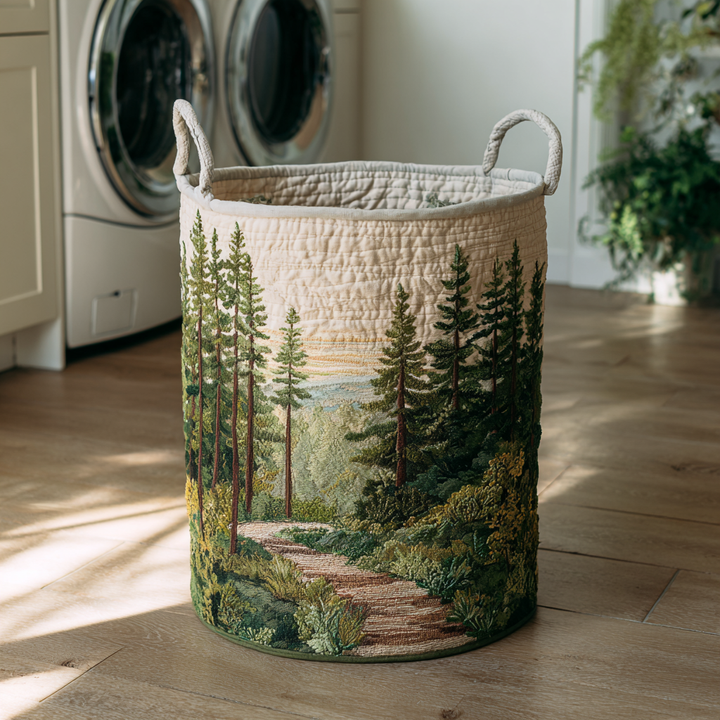 Tilda Gesteppter Wäschekorb mit Waldmotiv
