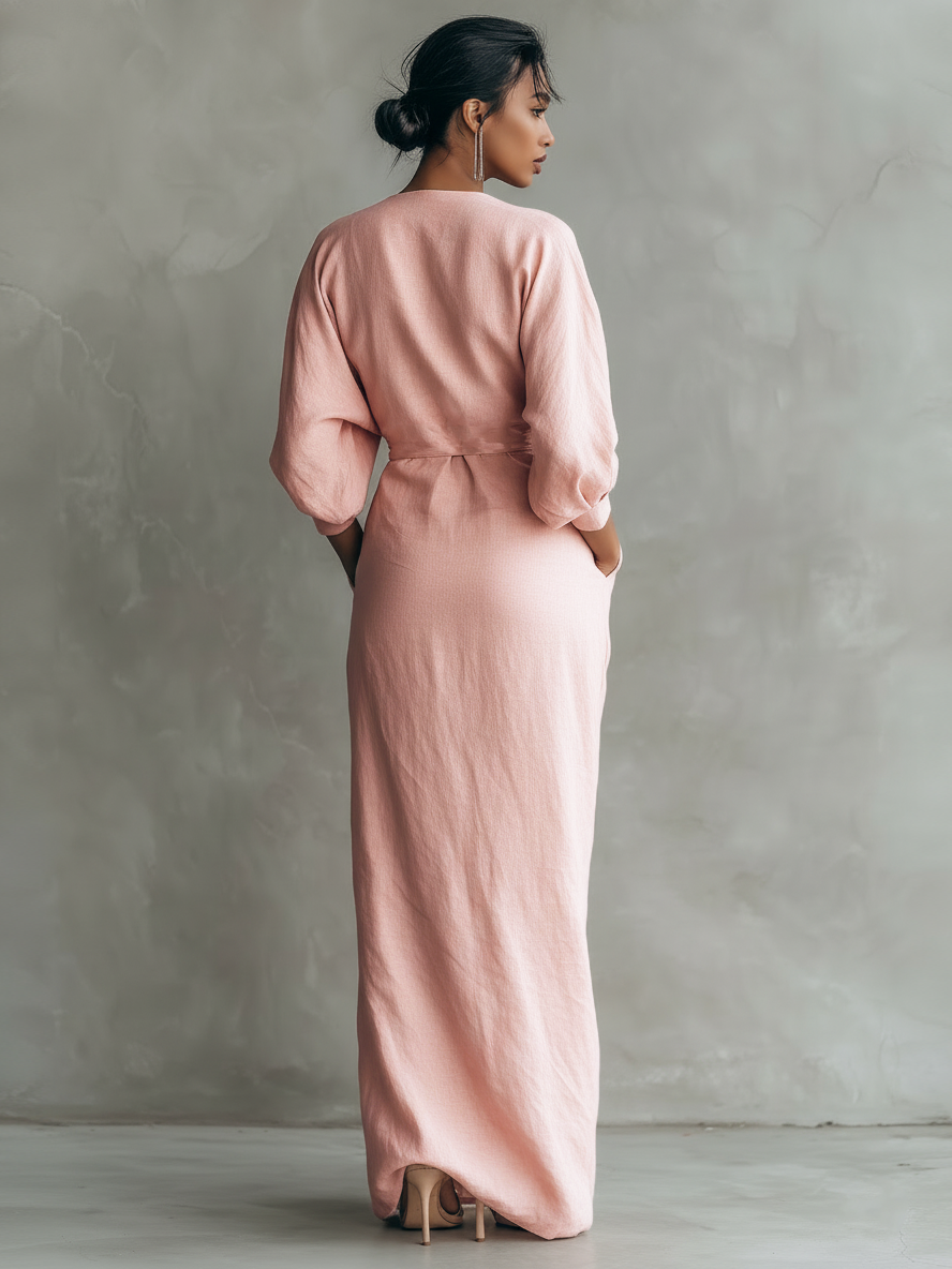 Lina - Elegantes Leinen-Maxikleid
