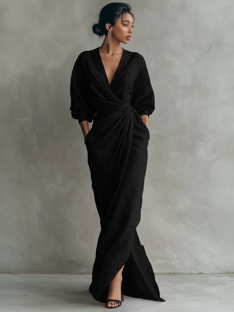 Lina - Elegantes Leinen-Maxikleid