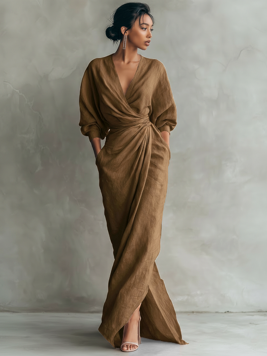Lina - Elegantes Leinen-Maxikleid