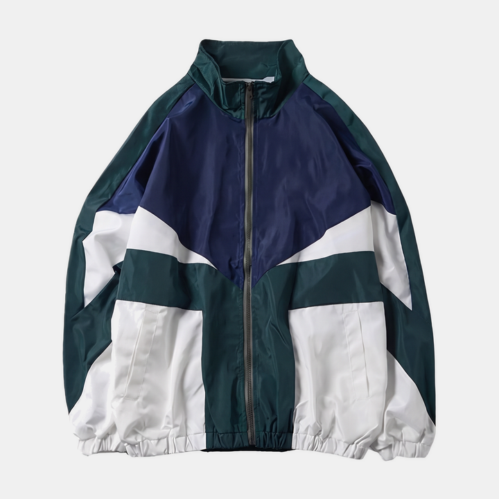 Damen Farbblock Windbreaker Track Jacket Oversized