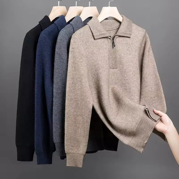 Gstaad Kaschmir Pullover mit Viertelreißverschluss