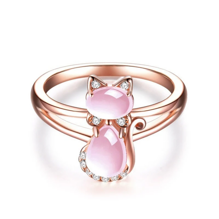 Ring mit Katze aus roségold