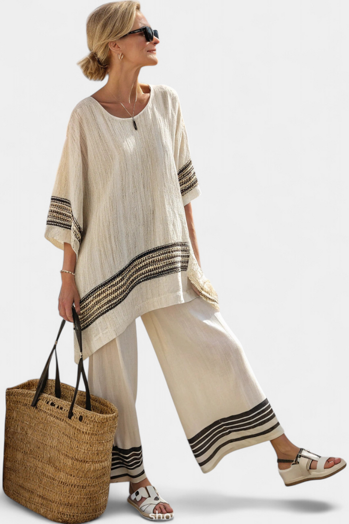 Anzaleira | Elegantes gestreiftes Set