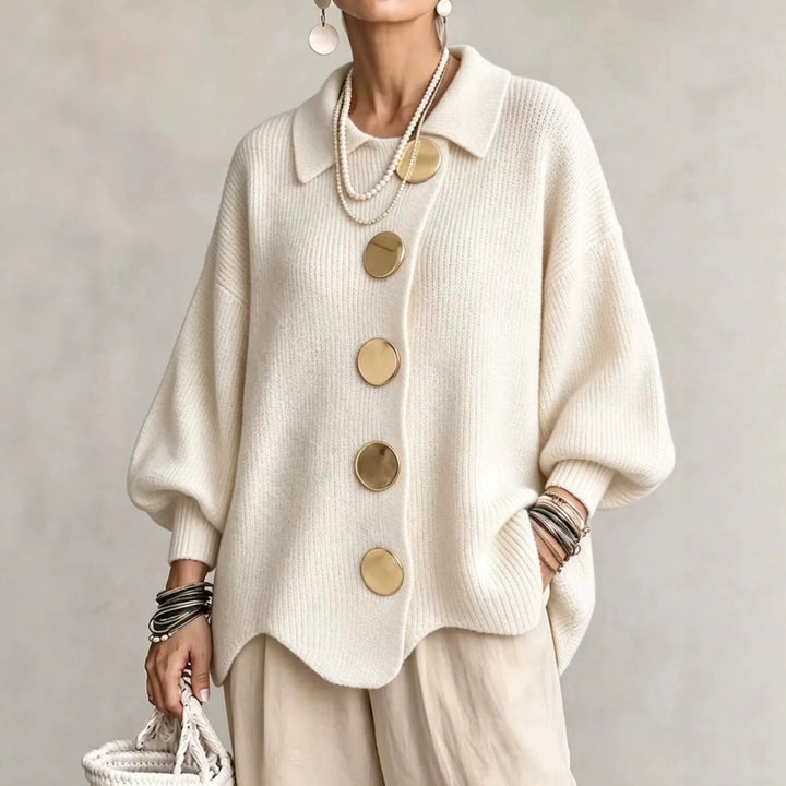 Oversize Strickjacke mit Kragen