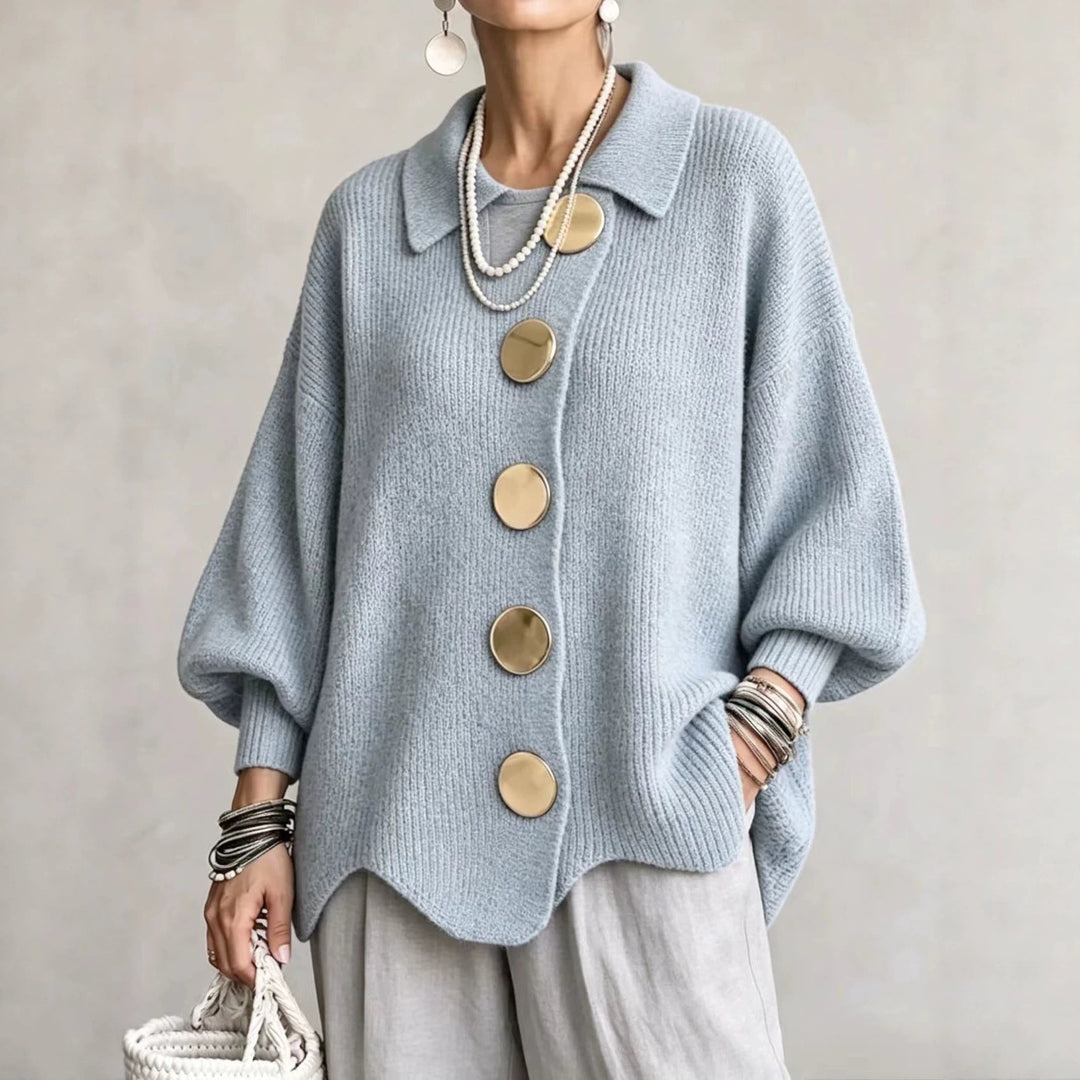 Oversize Strickjacke mit Kragen