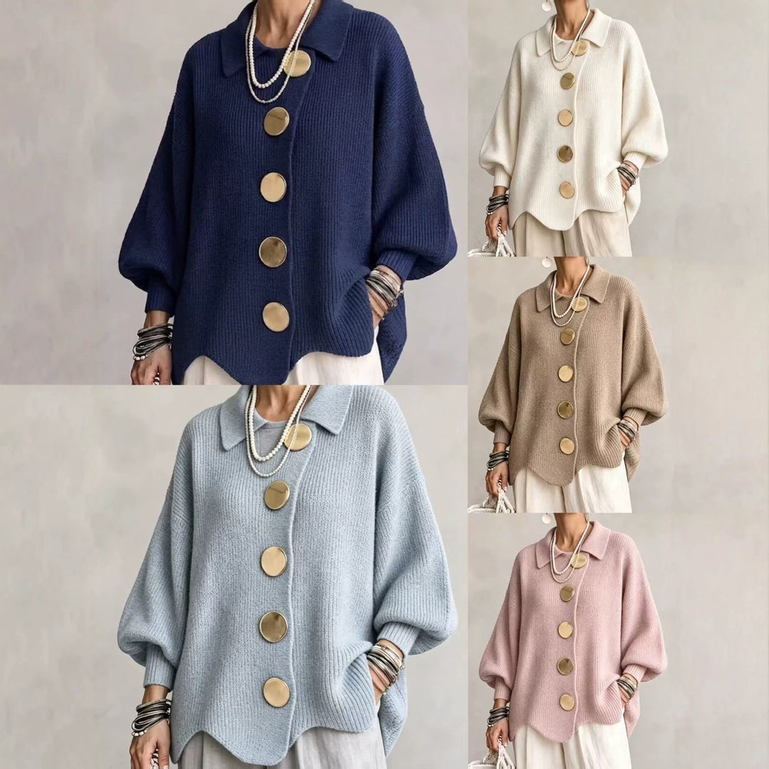 Oversize Strickjacke mit Kragen