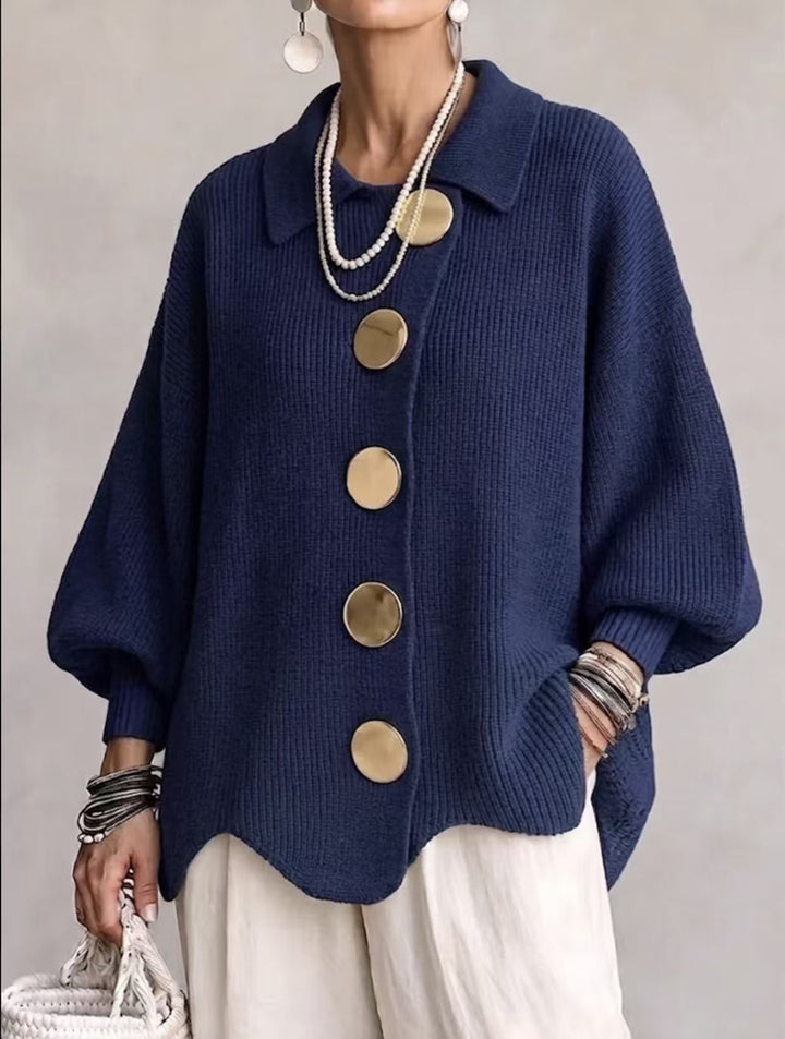 Oversize Strickjacke mit Kragen