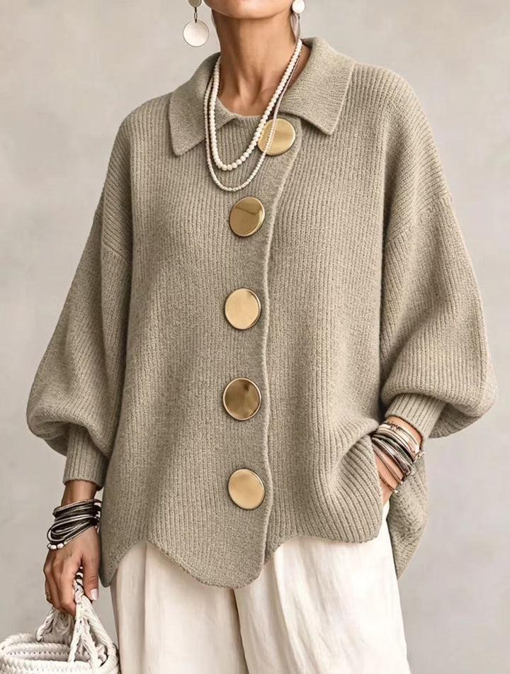 Oversize Strickjacke mit Kragen