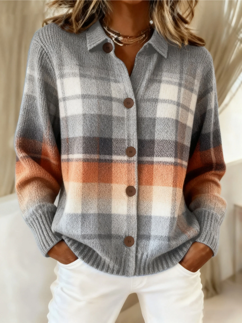 Marlene | Warmer Ombre Plaid Cardigan