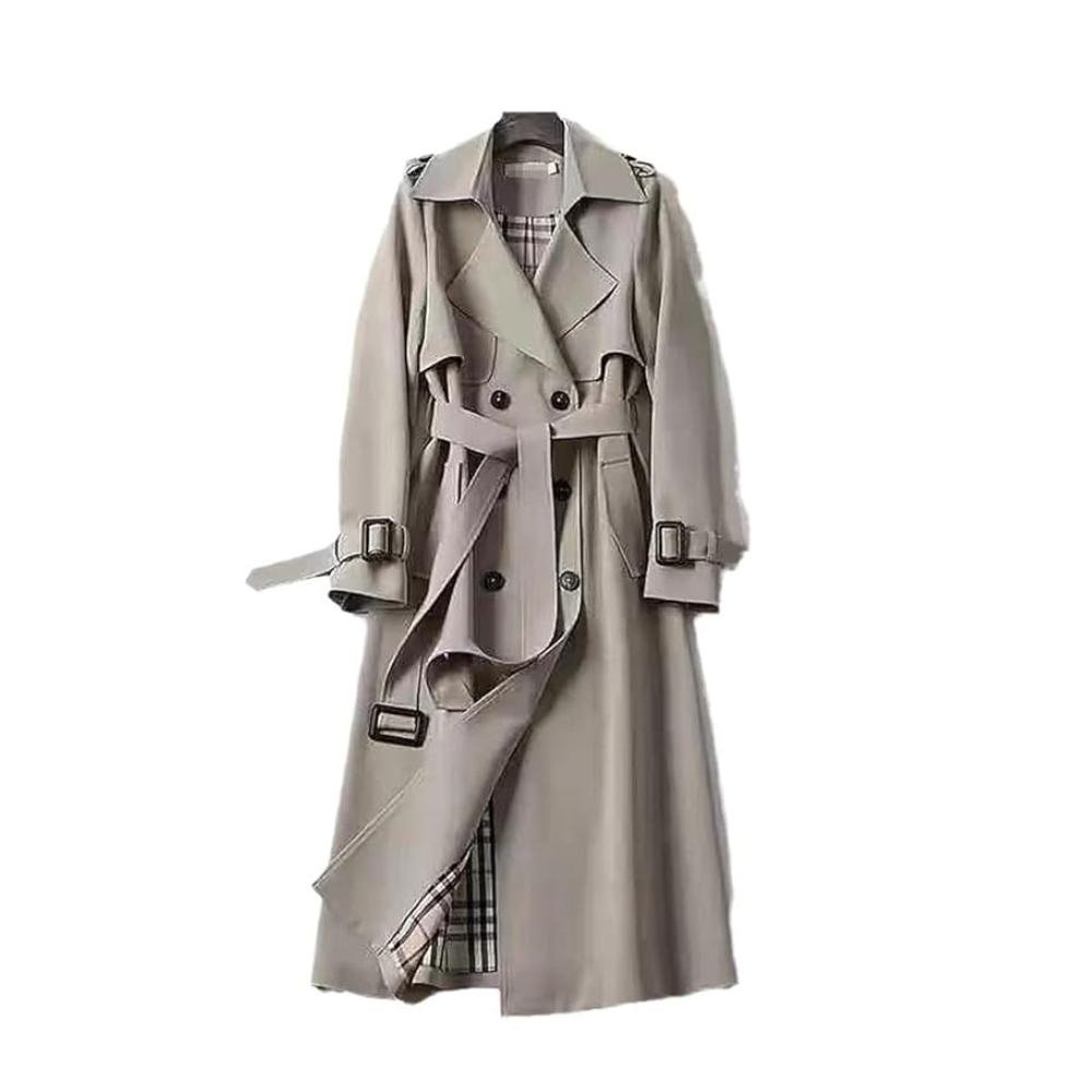 Klassischer doppelreihiger Trenchcoat mit Gürtel