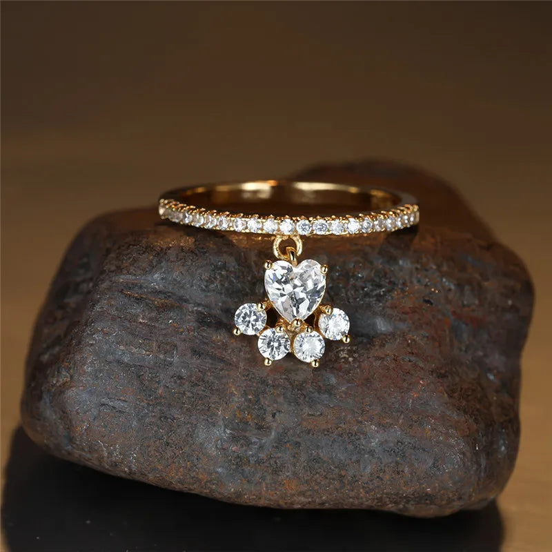Anello Paw &amp; Heart – Effekt von Gold und Silber