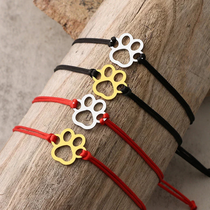 Verstellbares Armband mit schwarzem und rotem Band