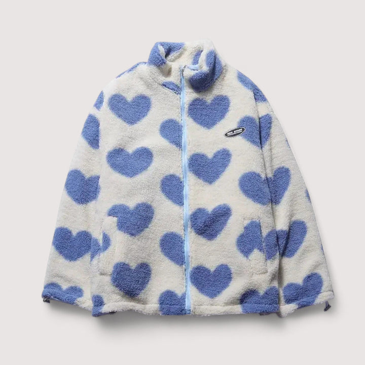Wendbare Jacke mit Herzmuster
