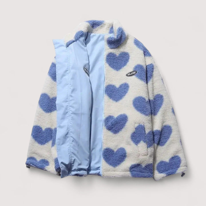 Wendbare Jacke mit Herzmuster