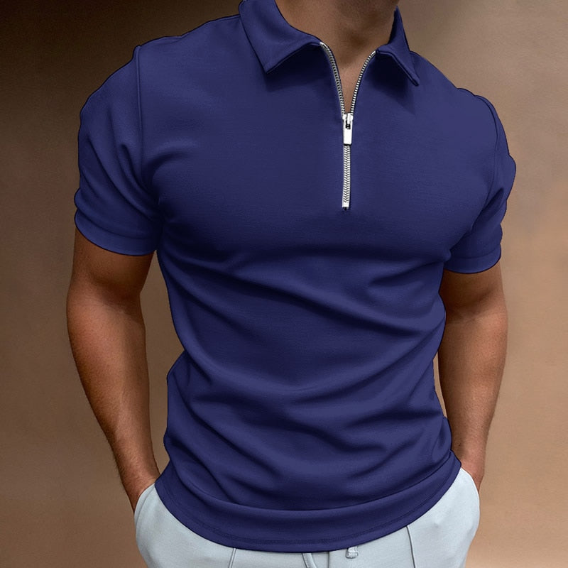 Reißverschluss-Poloshirt