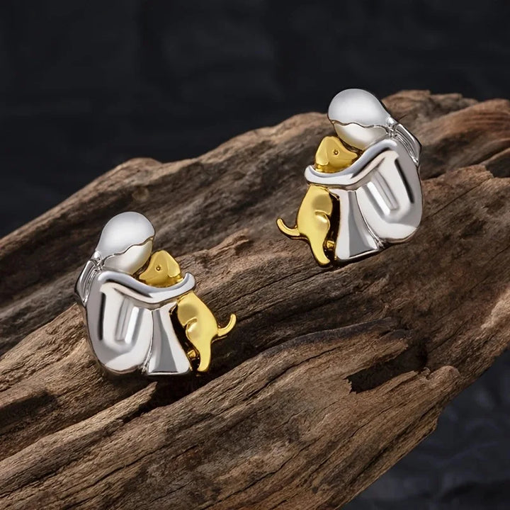 Bicolor Ohrringe Hug aus Silber und Gold