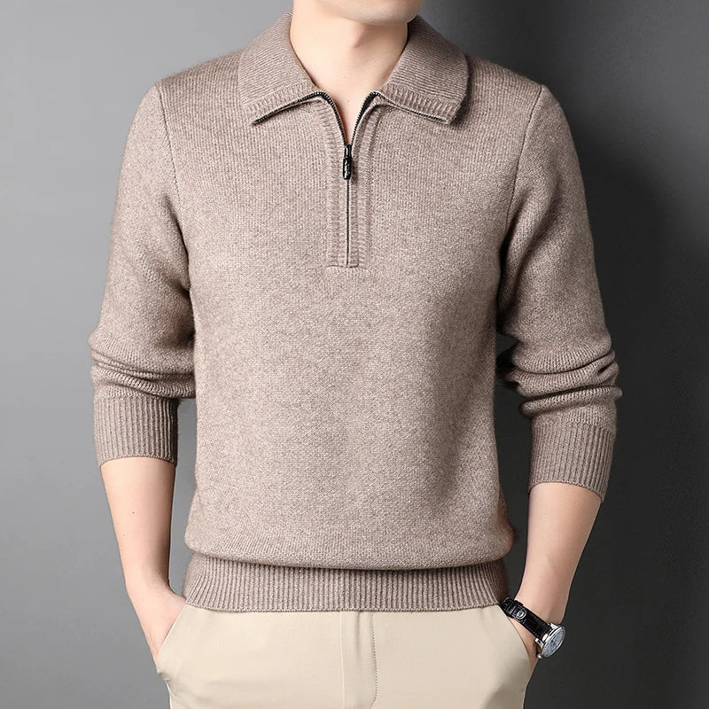 Schicker Kaschmir-Pullover mit Reißverschluss