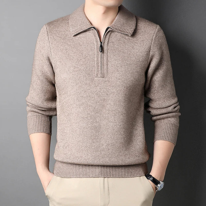 Schicker Kaschmir-Pullover mit Reißverschluss