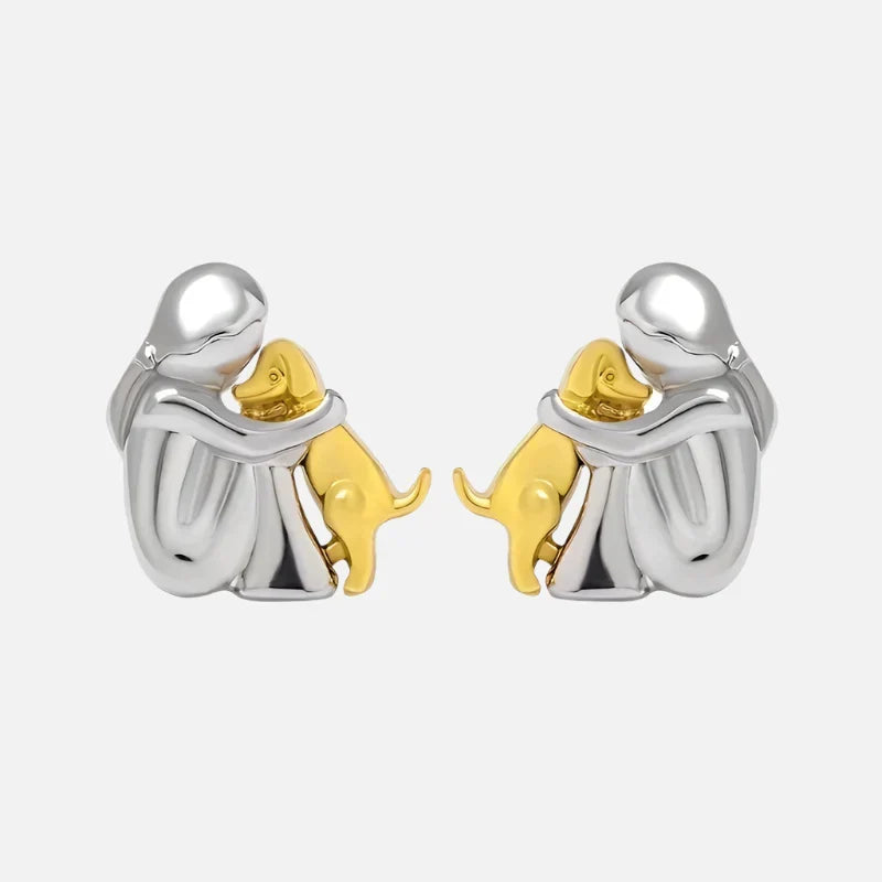 Bicolor Ohrringe Hug aus Silber und Gold