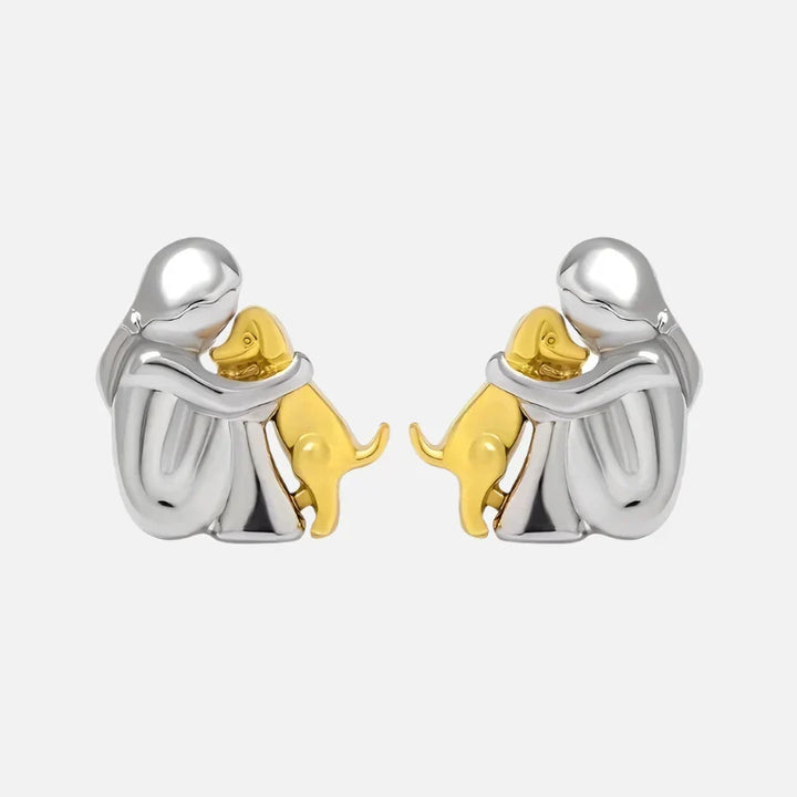 Bicolor Ohrringe Hug aus Silber und Gold