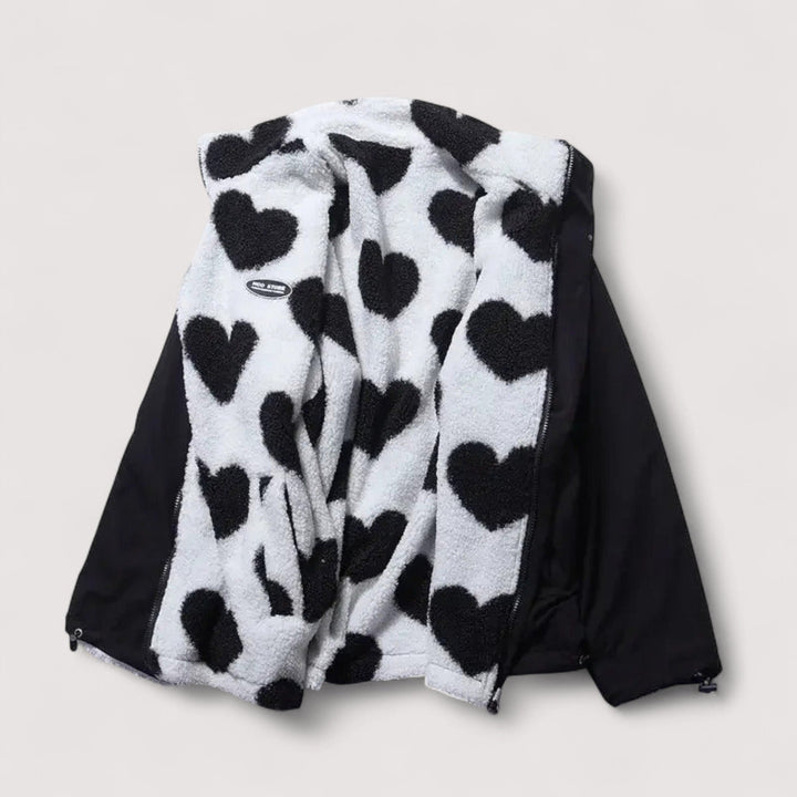Wendbare Jacke mit Herzmuster