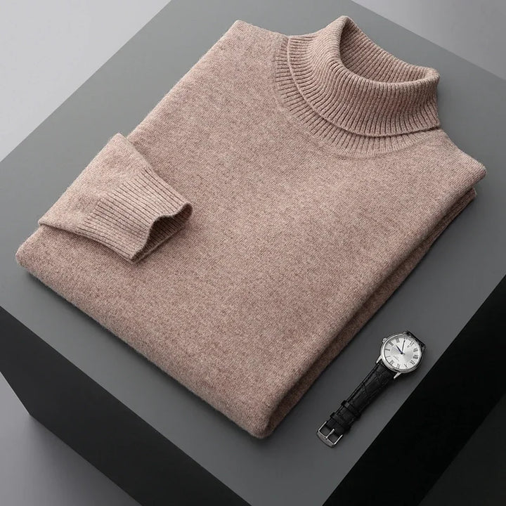 Schicker, dick gewirkter Rollkragenpullover aus Wolle