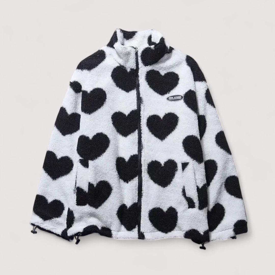 Wendbare Jacke mit Herzmuster