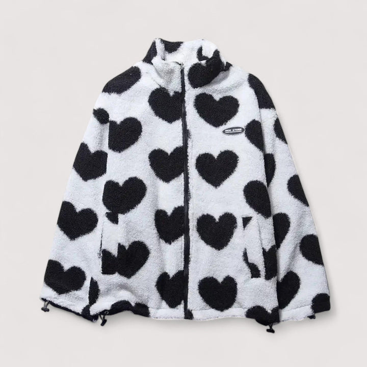 Wendbare Jacke mit Herzmuster