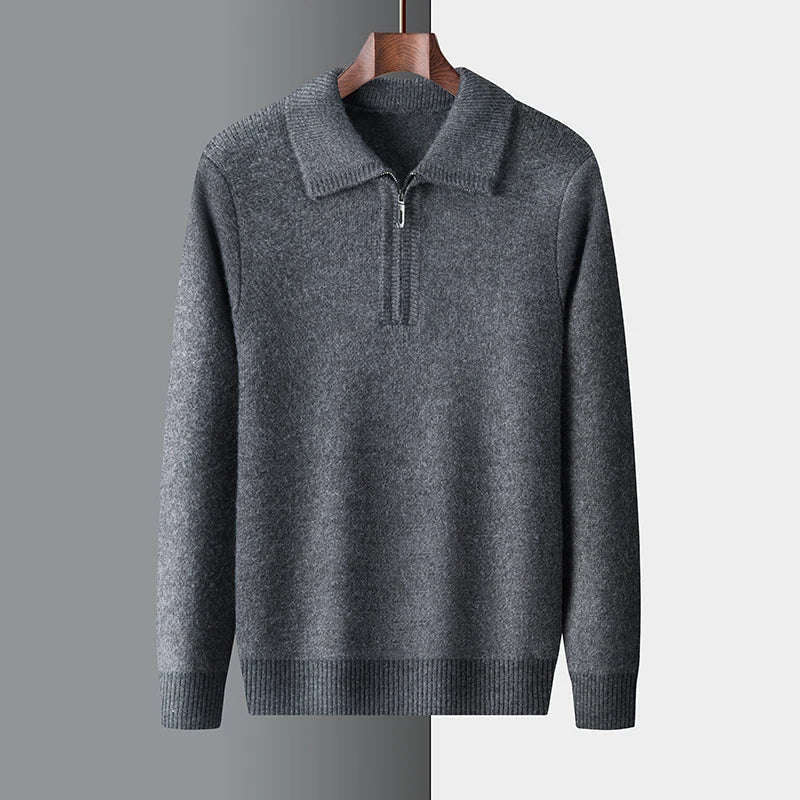 Schicker Kaschmir-Pullover mit Reißverschluss