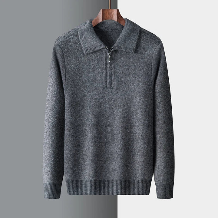 Schicker Kaschmir-Pullover mit Reißverschluss