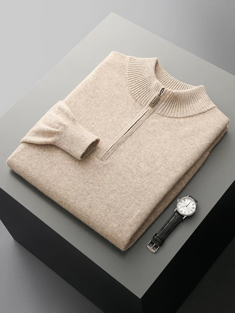 Florence Kaschmir-Pullover mit Reißverschluss